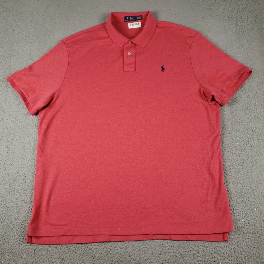 Ralph Lauren Polo Shirt Mens Size 2XL Red Casual Short Sleeve *